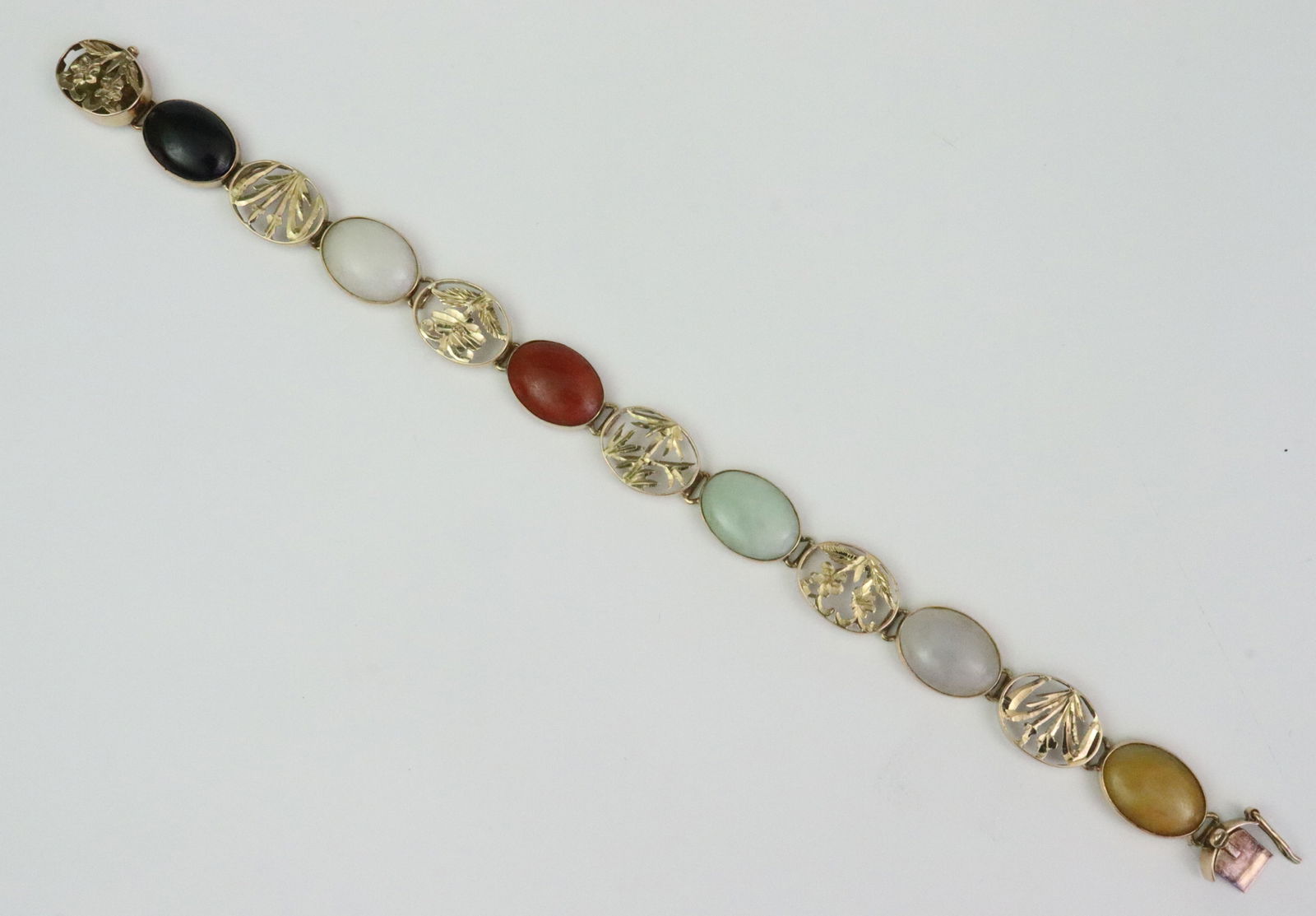14K MULTICOLOR JADE BRACELET - 4