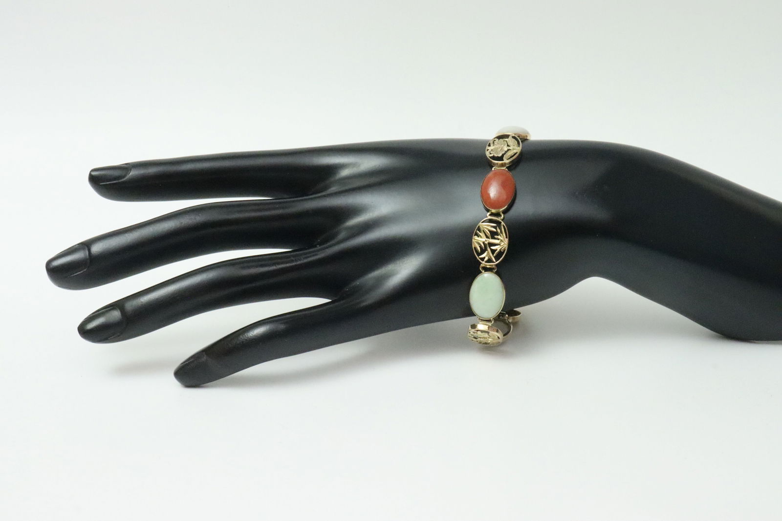 14K MULTICOLOR JADE BRACELET - 6