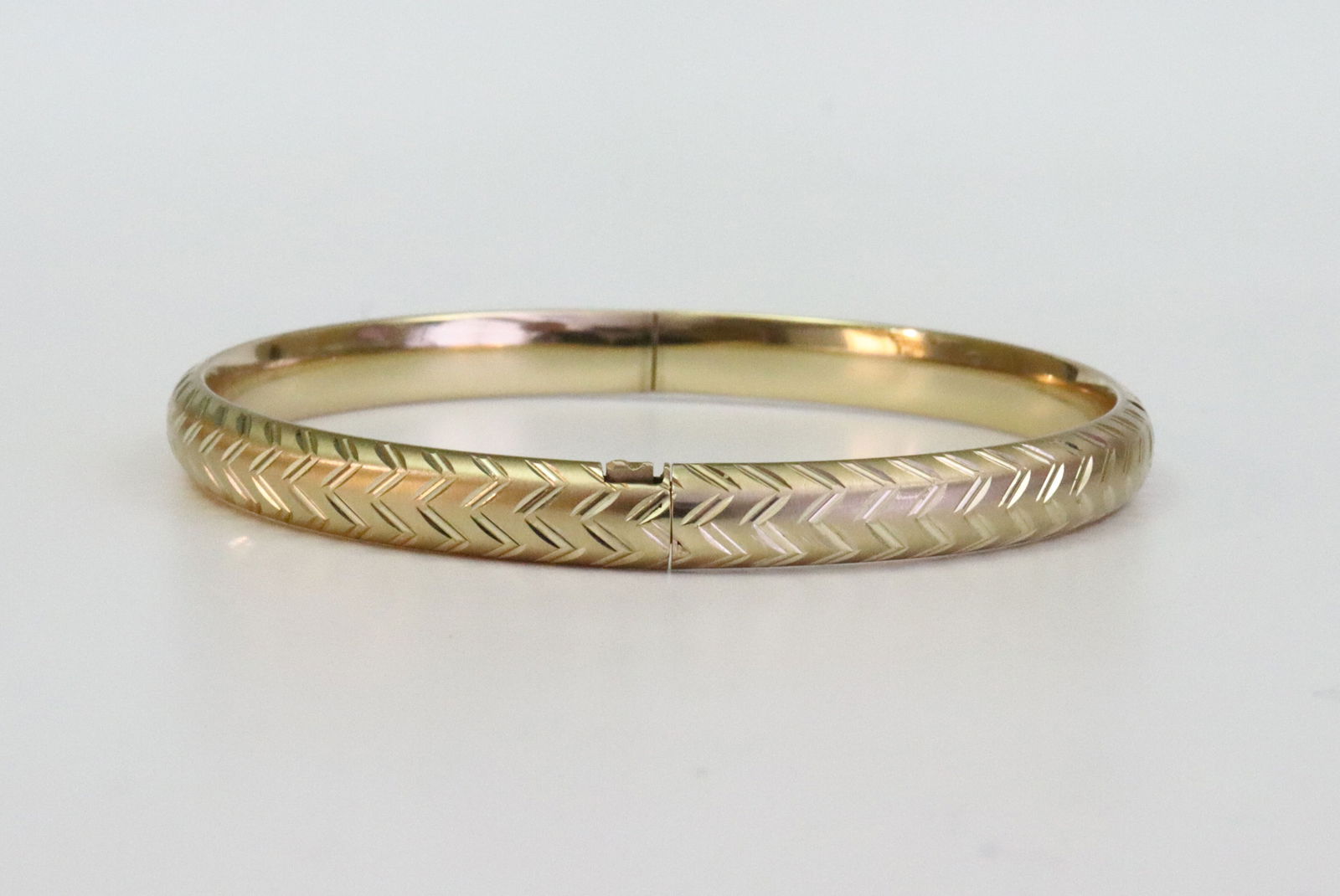 14K SLIDE HINGED BANGLE BRACELET - 2
