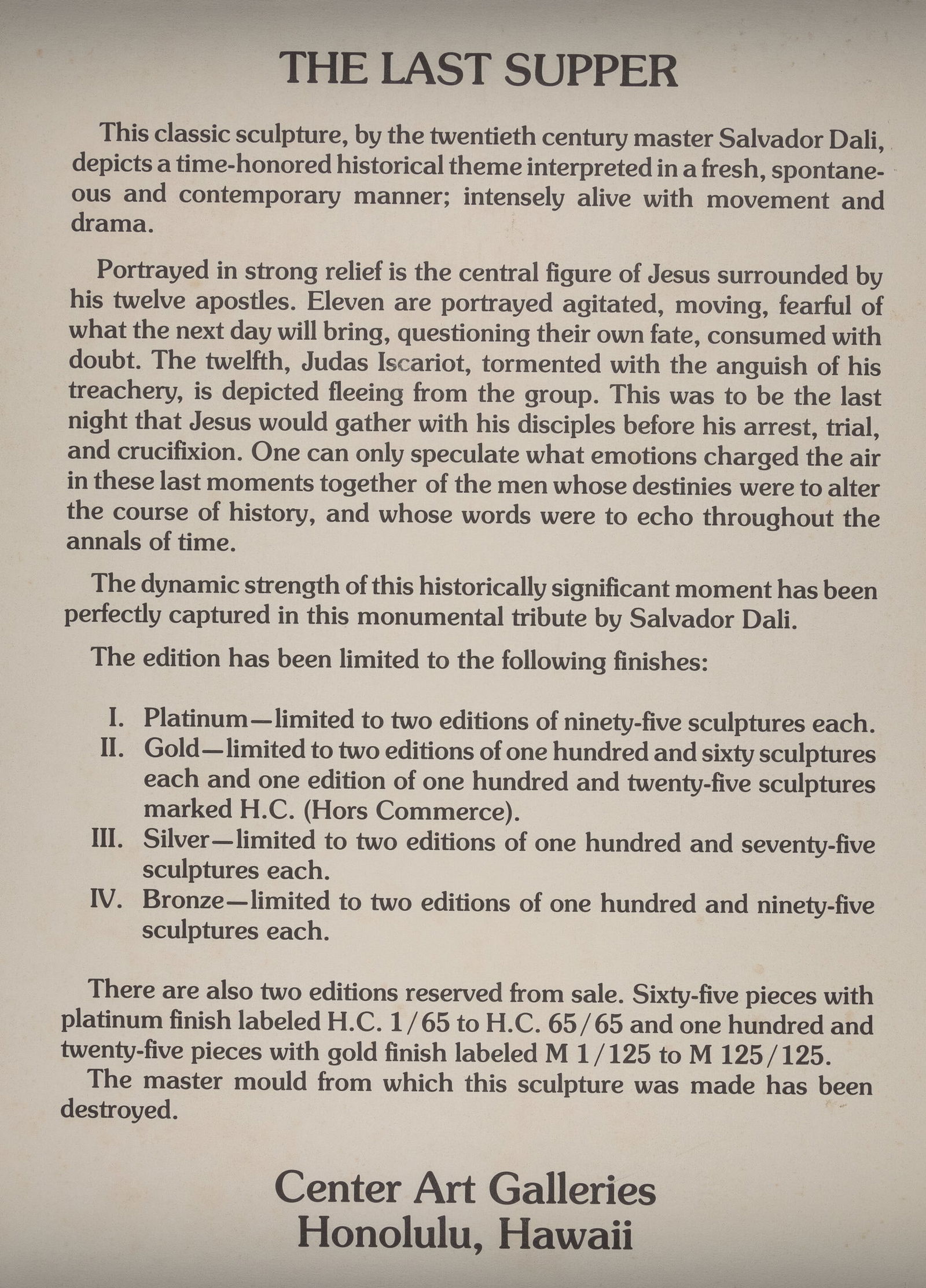 AFTER SALVADOR DALI - THE LAST SUPPER - 7