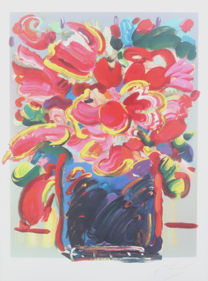 PETER MAX SERIGRAPH - ABSTRACT FLOWERS - 2