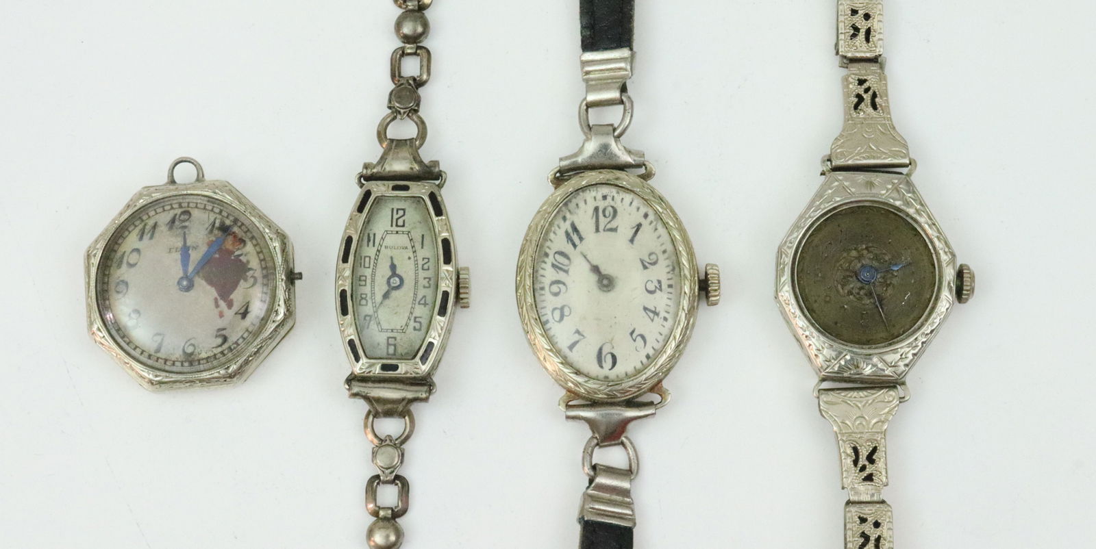 (4) VINTAGE LADIES 18K CASE WATCHES (1 of 1)
