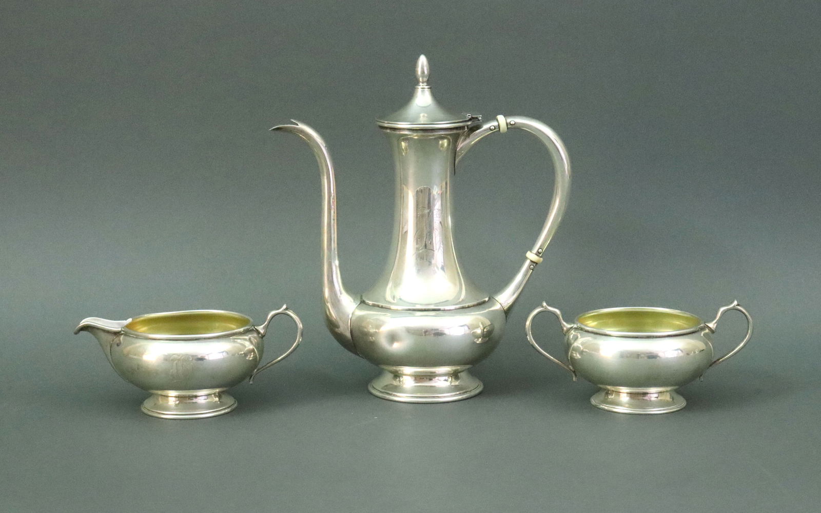 (3) PIECE ROCKWELL STERLING TEA SERVICE (1 of 1)