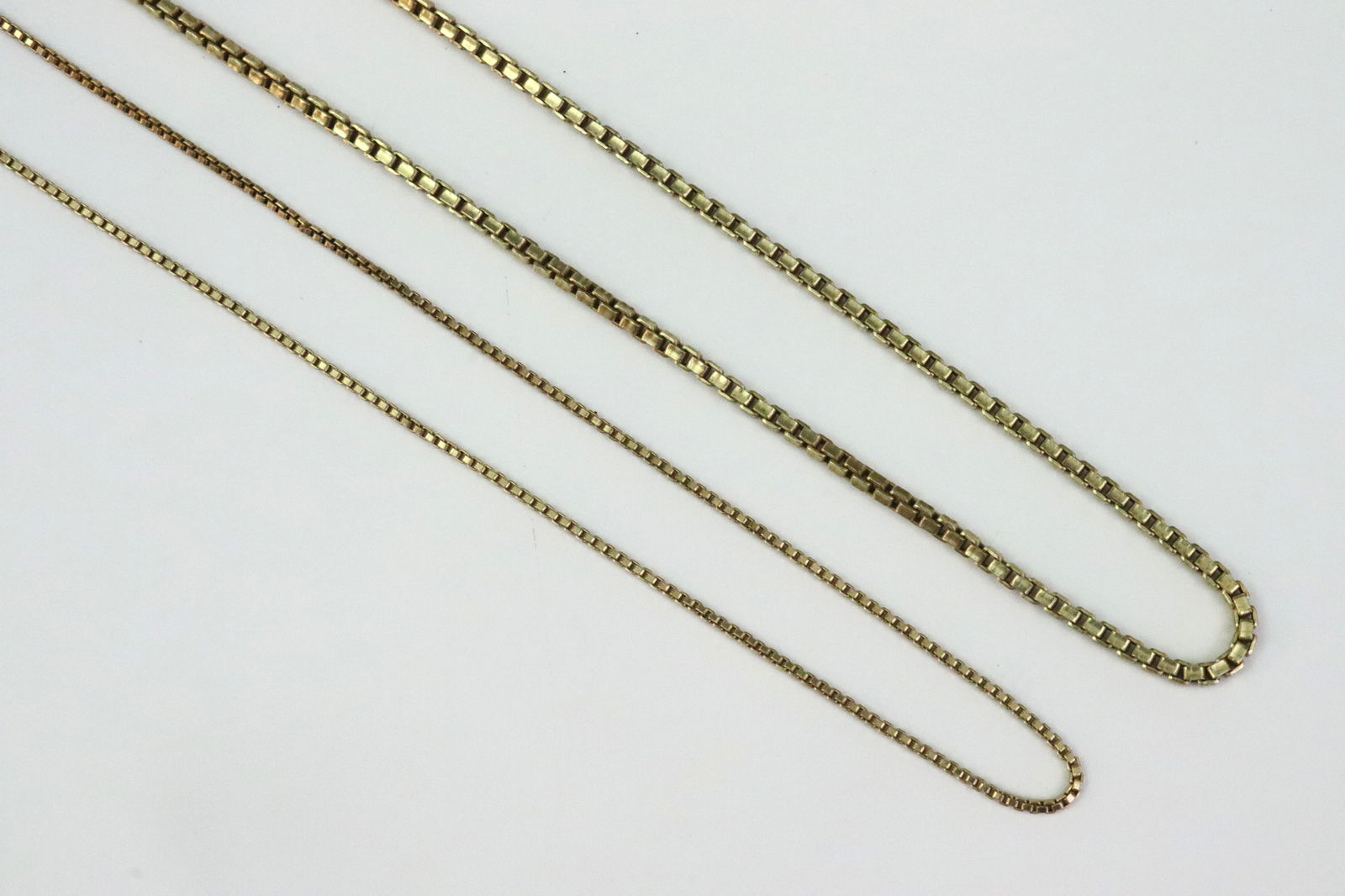 (2) 14K BOX LINK NECKCHAINS - 2