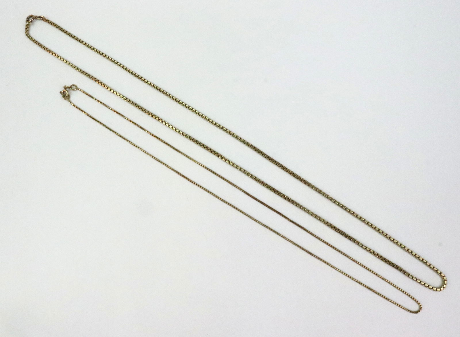 (2) 14K BOX LINK NECKCHAINS - 3