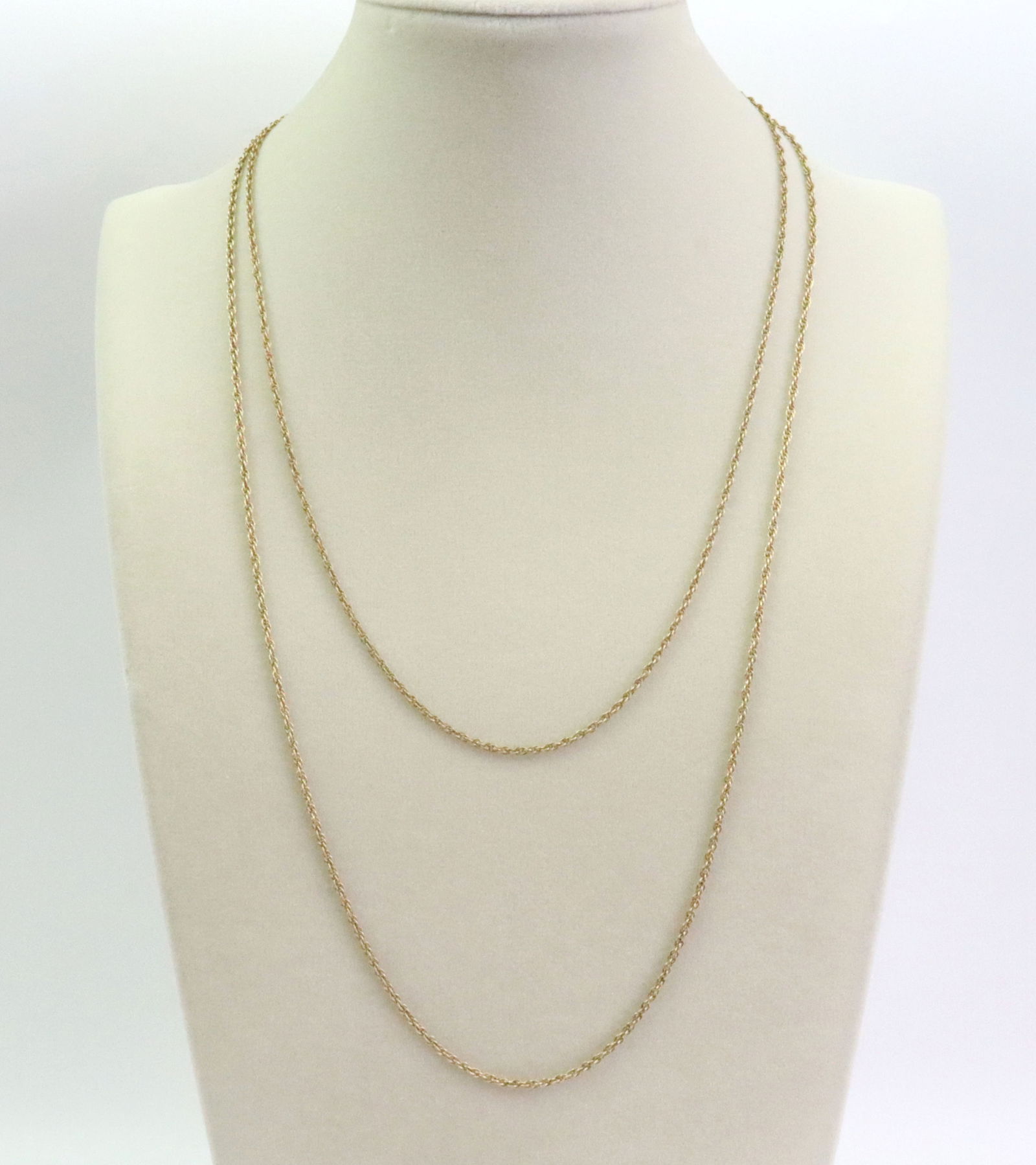 (2) 14K PRINCE OF WALES NECKCHAINS: including a 24", and an 18.5", each stamped 14K, gross weight 8.4gms., Opening Bid $400