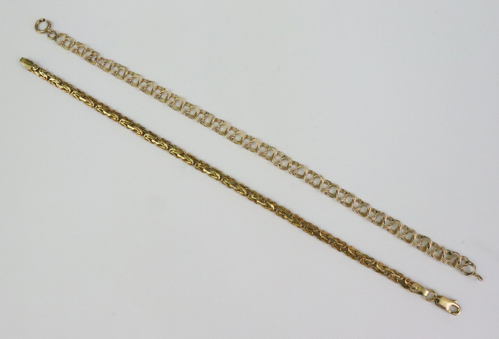 (2) 14K CHAIN LINK BRACELETS - 2