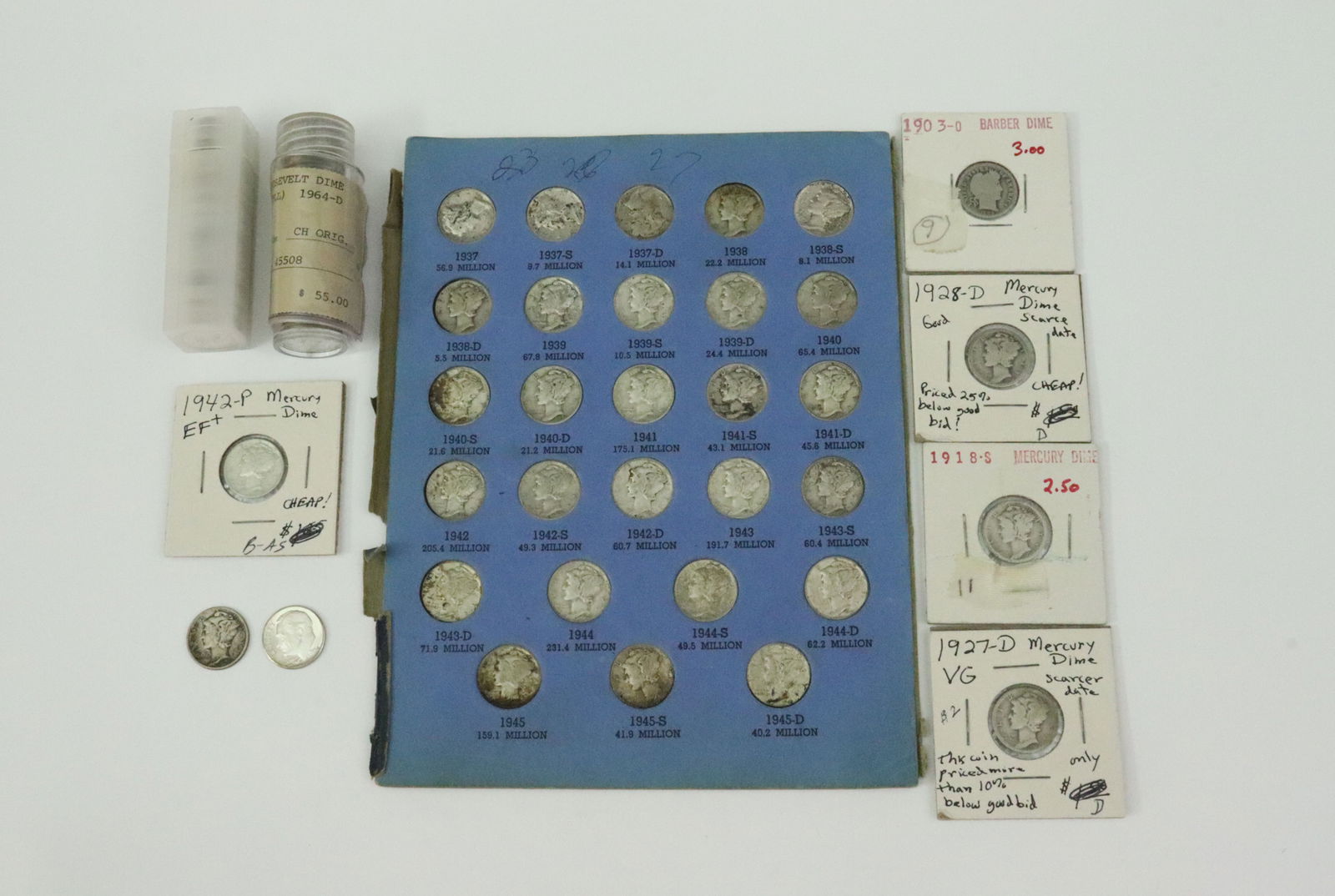 (135) US SILVER DIMES (1 of 2)