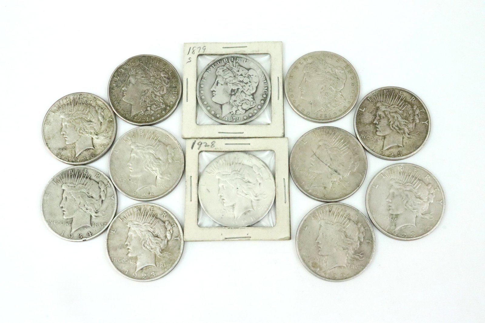 (12) US SILVER DOLLAR COINS (1 of 2)