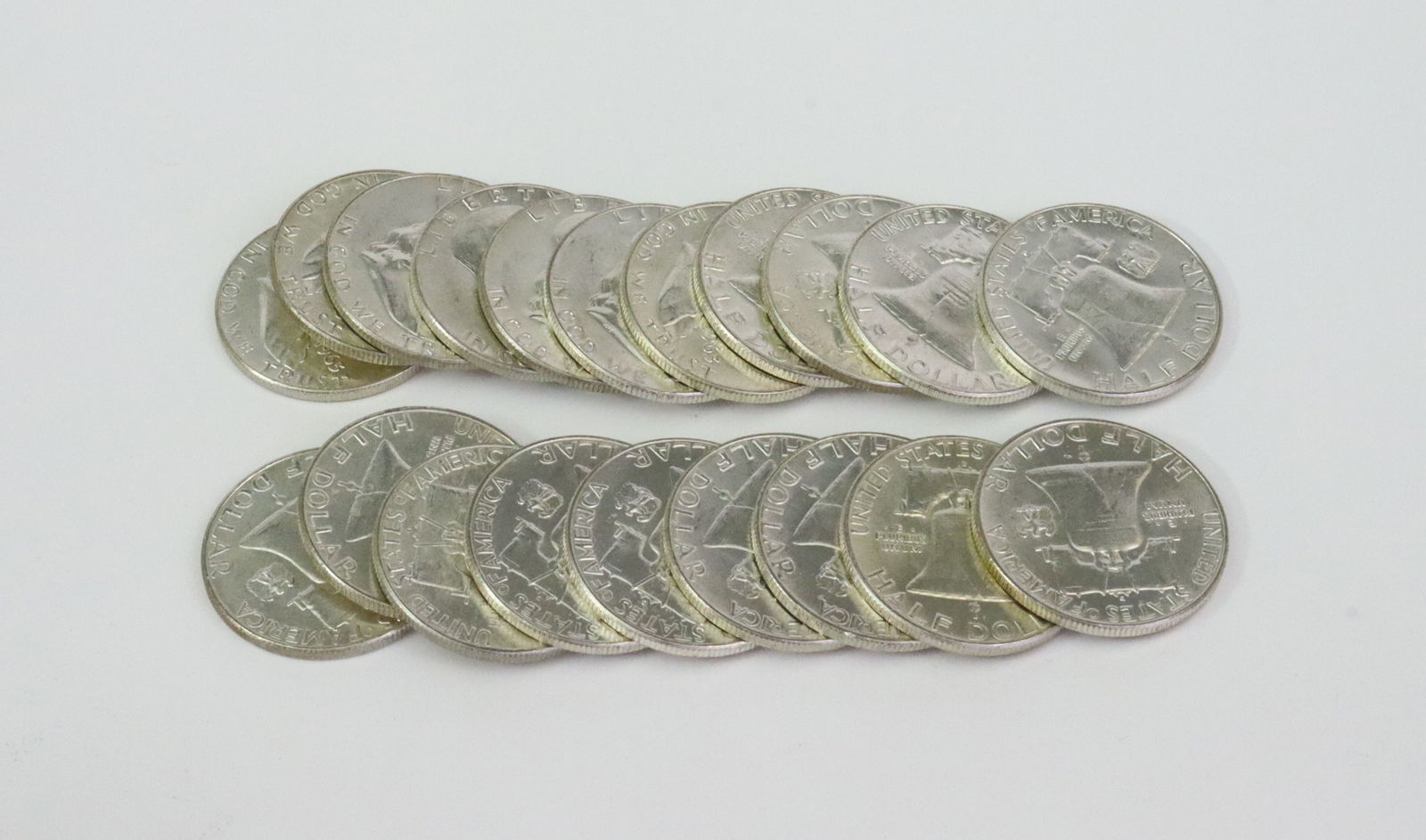 (20) 1963-D BENJAMIN FRANKLIN SILVER HALF DOLLARS (1 of 2)