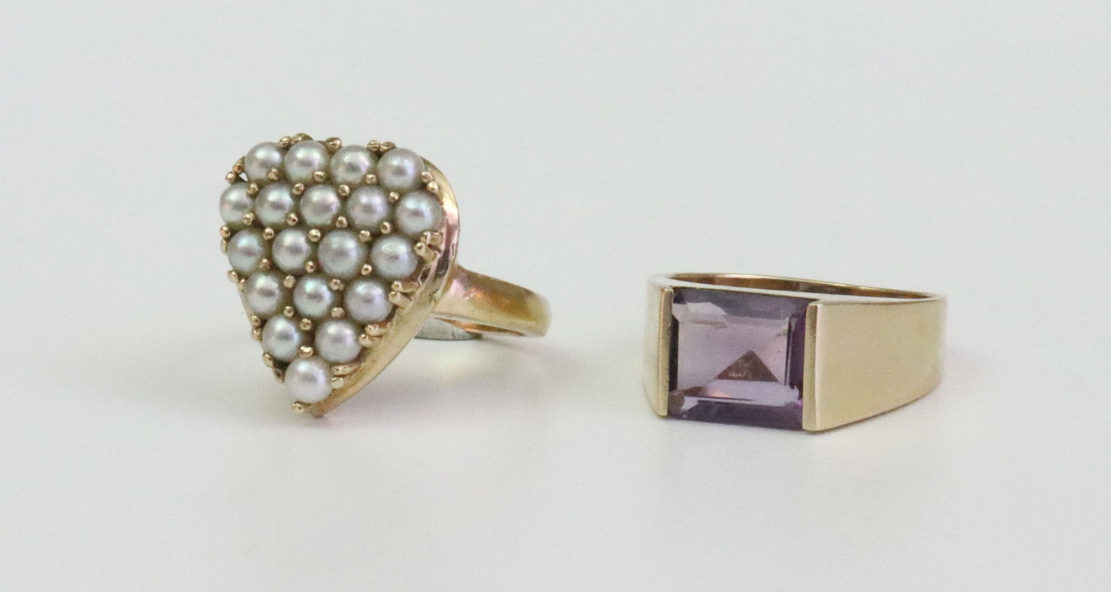 (2) 14K VINTAGE GEMSTONE RINGS (1 of 3)