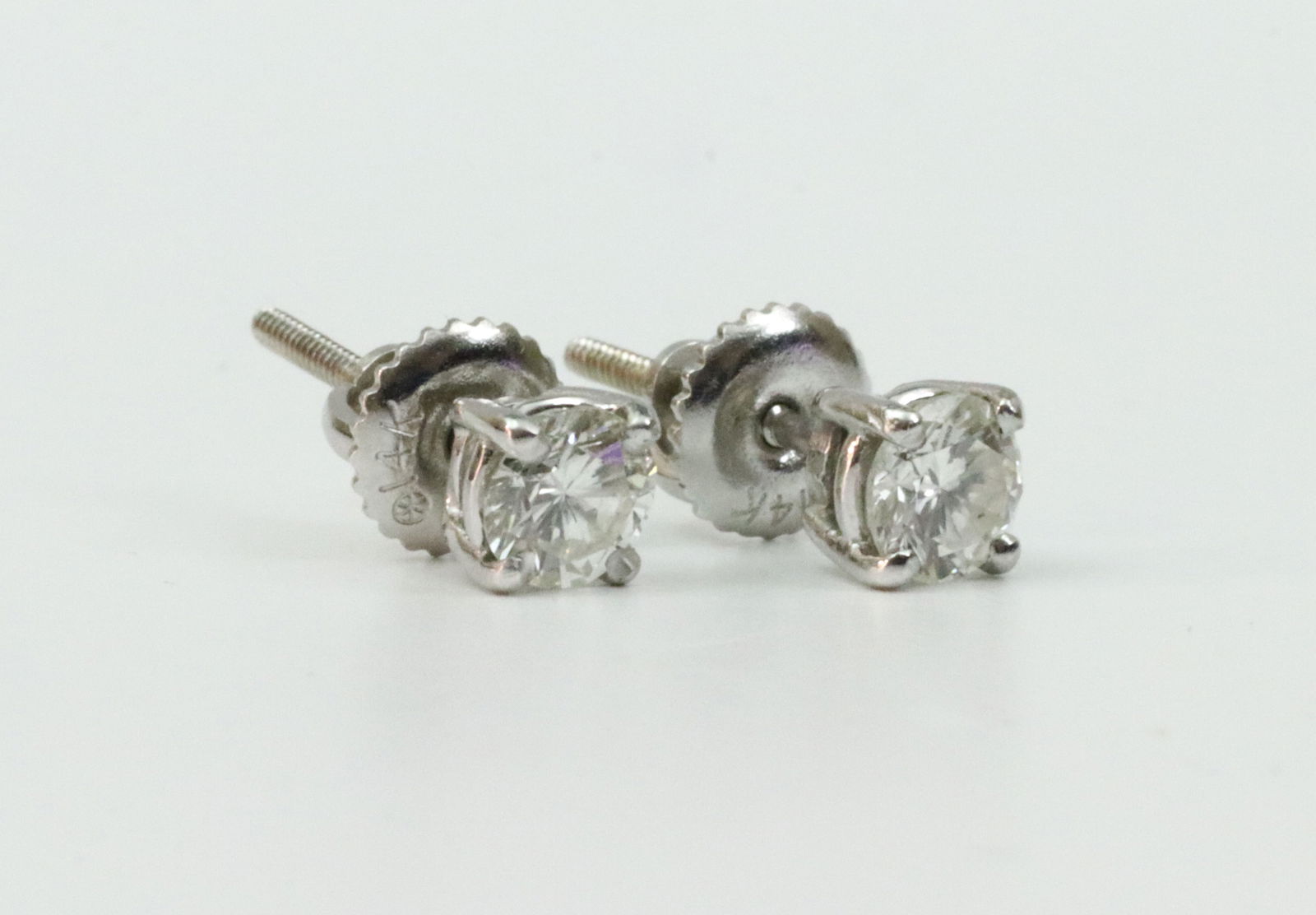 PAIR 14K DIAMOND STUD EARRINGS - 2
