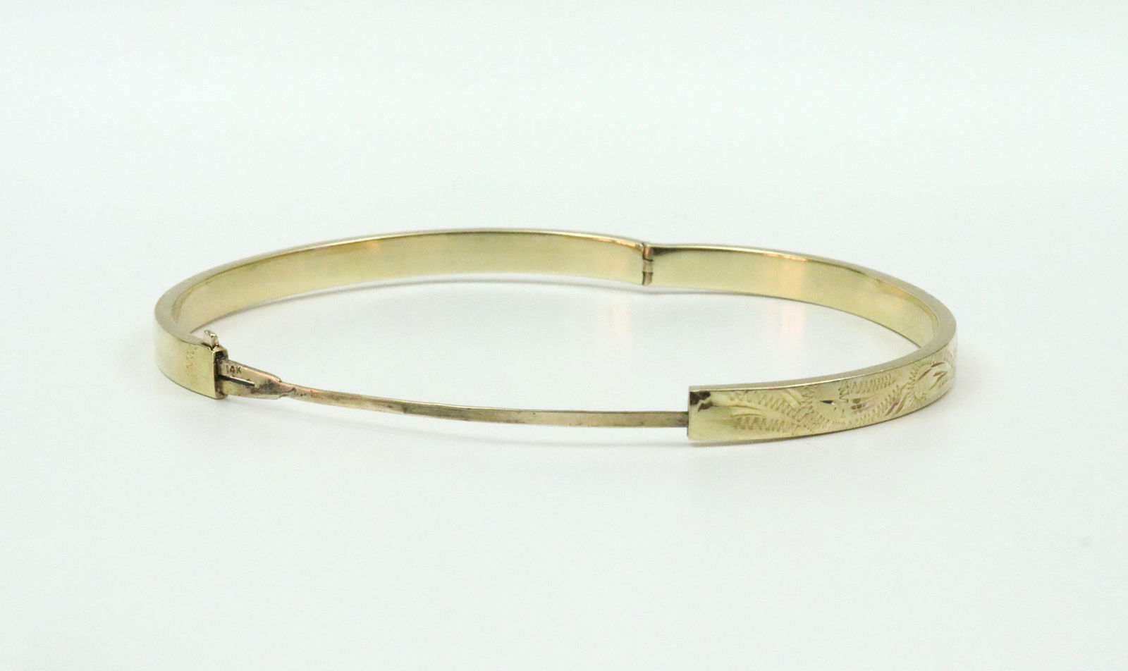 14K SLIDE HINGED BANGLE BRACELET - 3