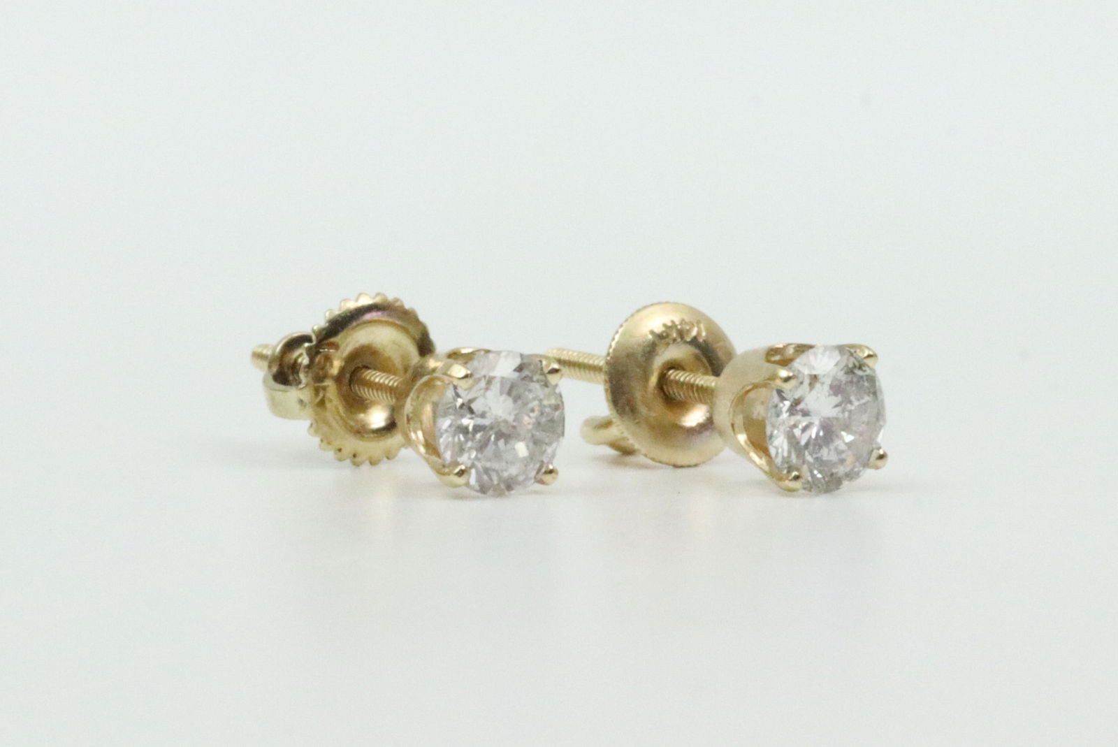 PAIR 14K DIAMOND STUD EARRINGS - 2