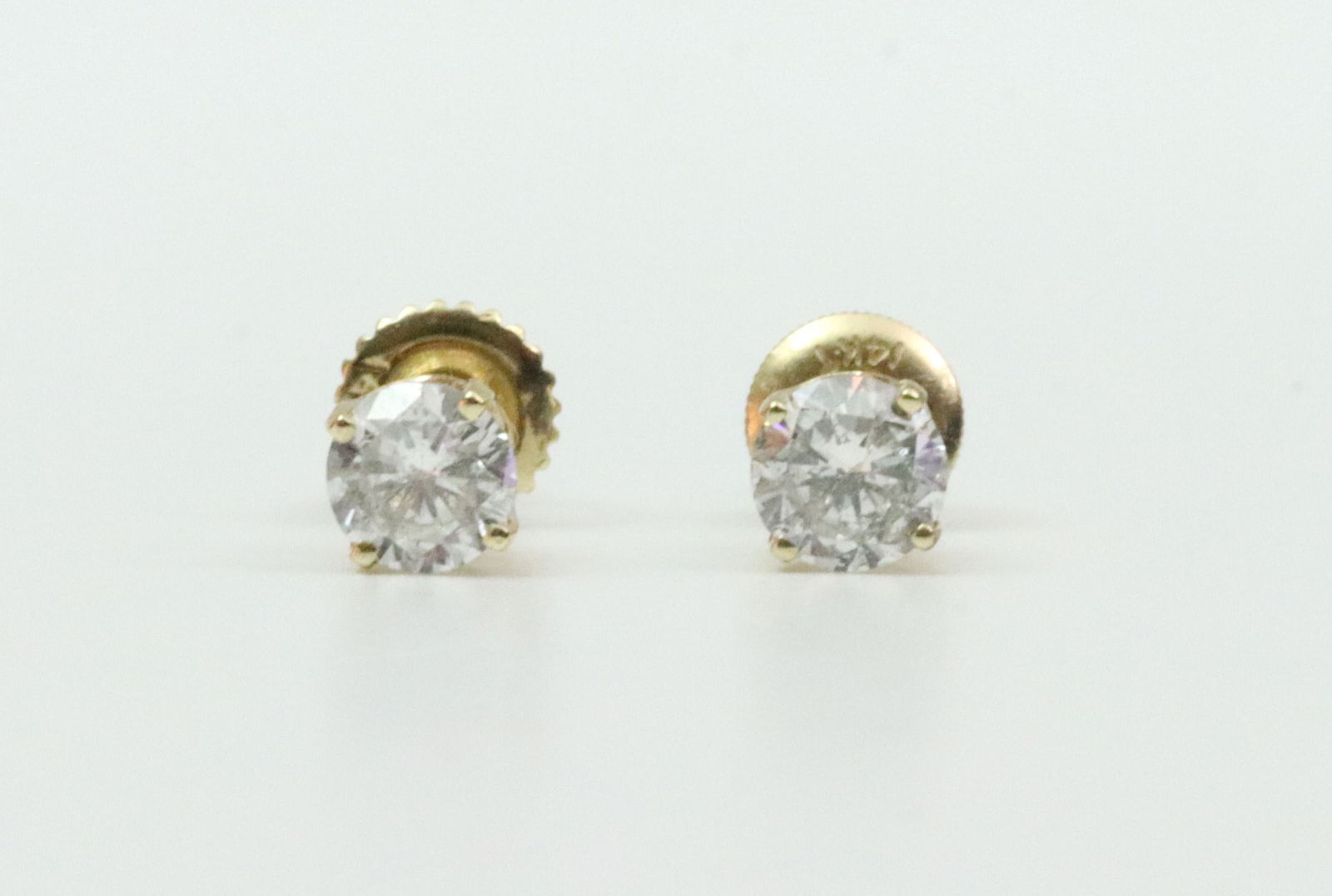 PAIR 14K DIAMOND STUD EARRINGS - 3