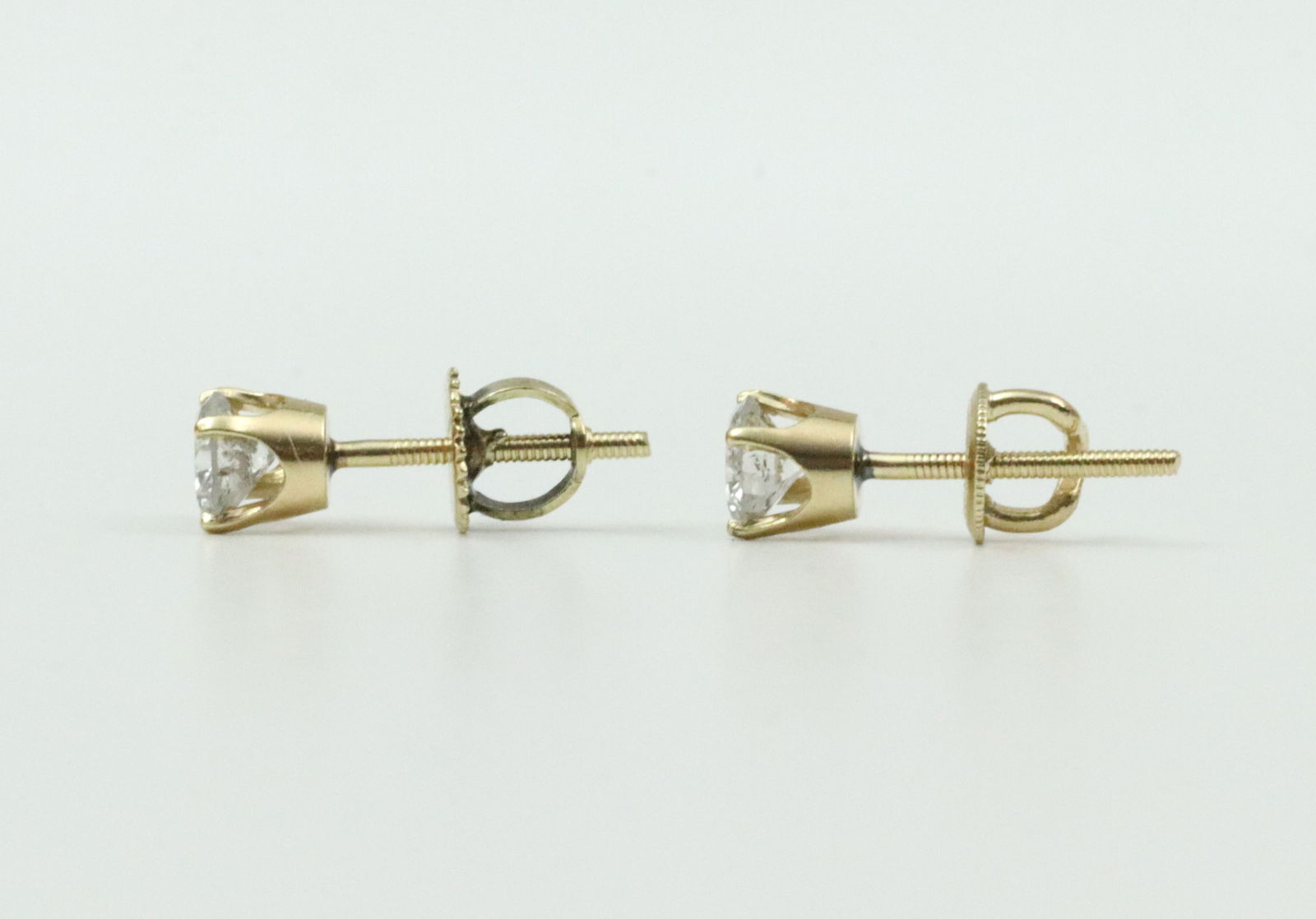 PAIR 14K DIAMOND STUD EARRINGS - 4