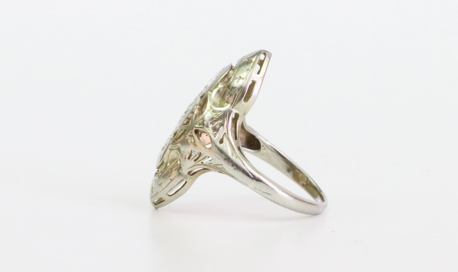 18K ART DECO DIAMOND RING - 3