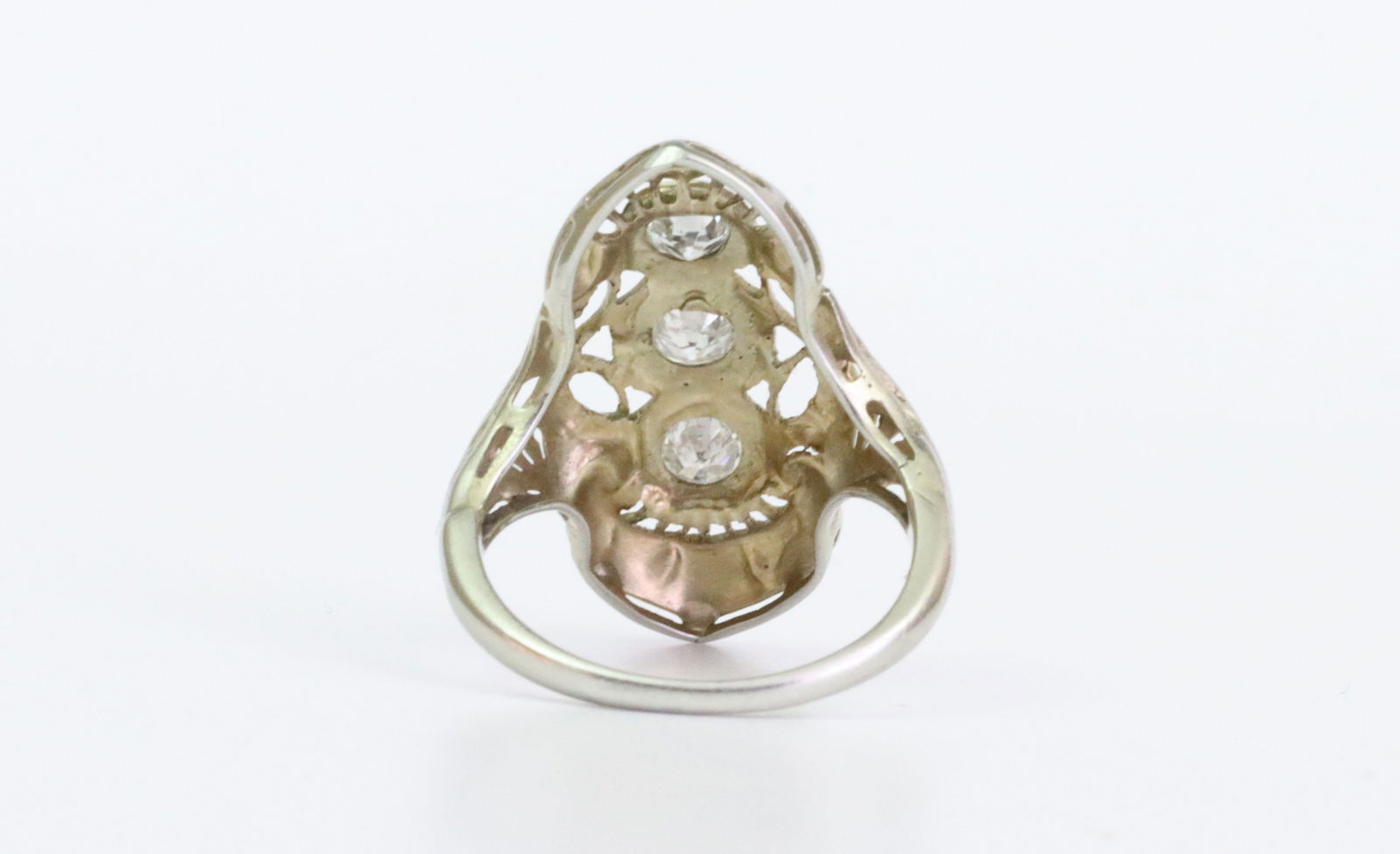 18K ART DECO DIAMOND RING - 4