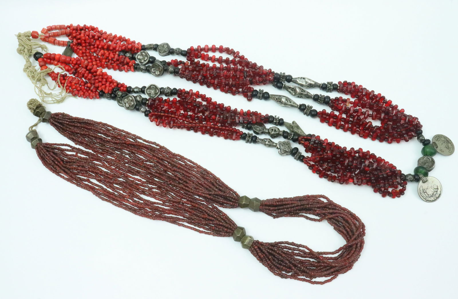 (2) MULTI-STRAND NATURAL GEMSTONE BEADED NECKLACES (1 of 1)