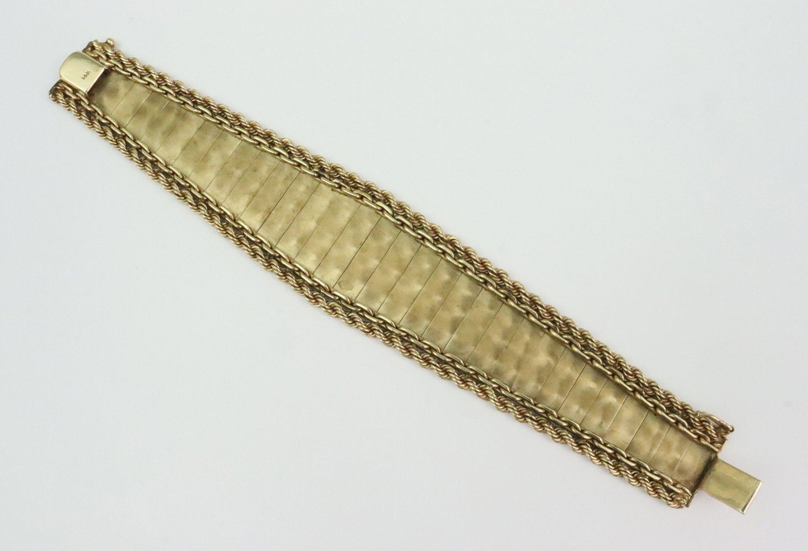 14K TAPERED PANEL LINK BRACELET - 4