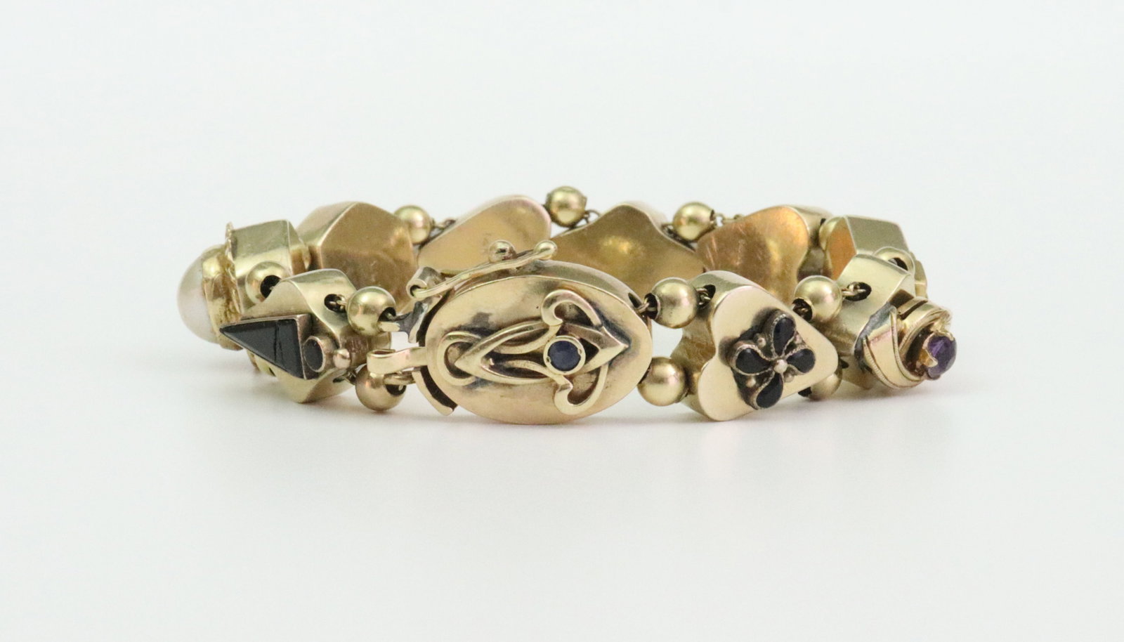 14K MULTI GEMSTONE SLIDE BRACELET - 4