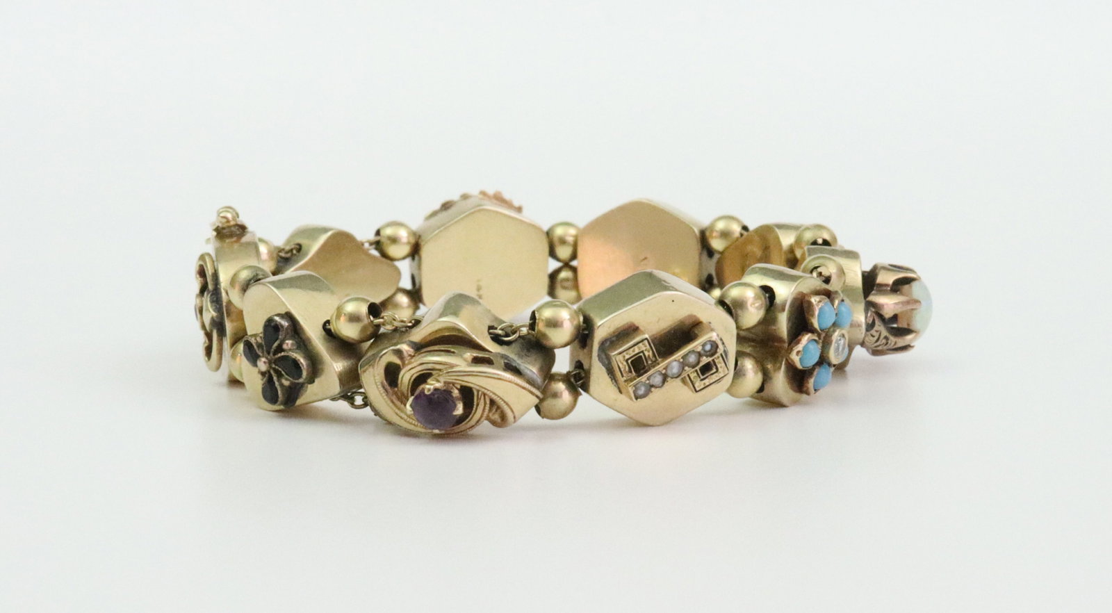14K MULTI GEMSTONE SLIDE BRACELET - 5