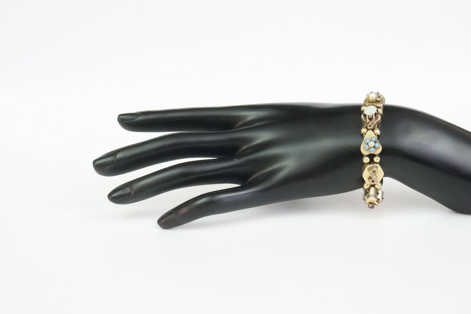 14K MULTI GEMSTONE SLIDE BRACELET - 8
