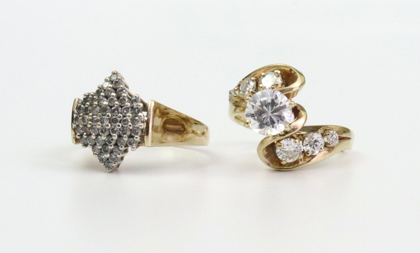 (2) 14K DIAMOND RINGS - 2