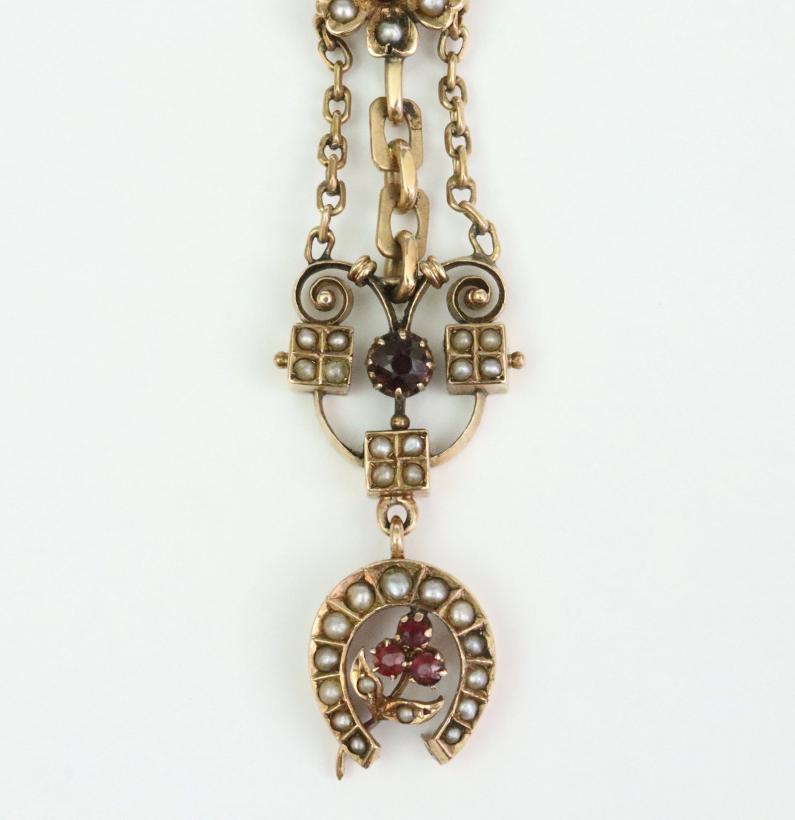 REPURPOSED GOLD & GEMSTONE DANGLE PIN - 5