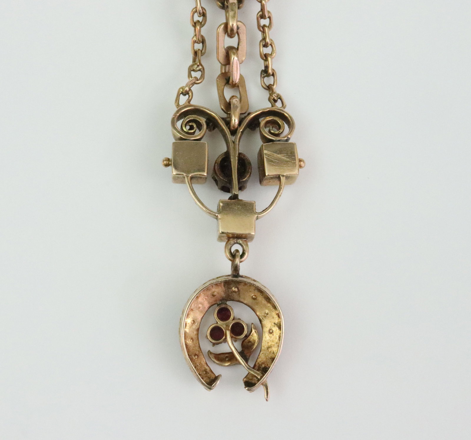 REPURPOSED GOLD & GEMSTONE DANGLE PIN - 7