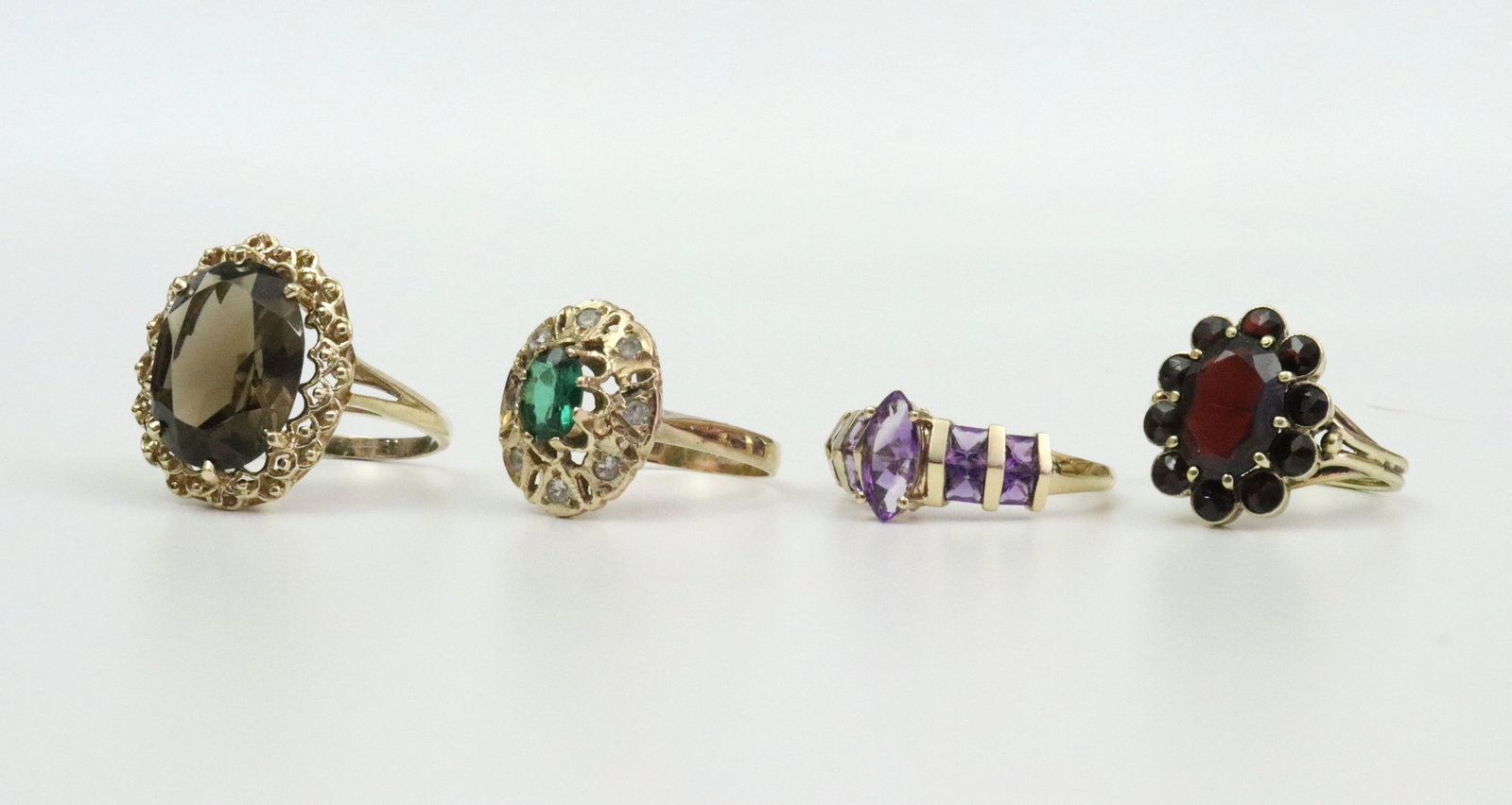 (4) 14K GEMSTONE RINGS - 2