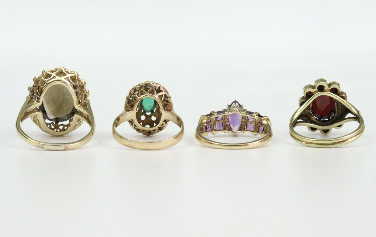(4) 14K GEMSTONE RINGS - 3