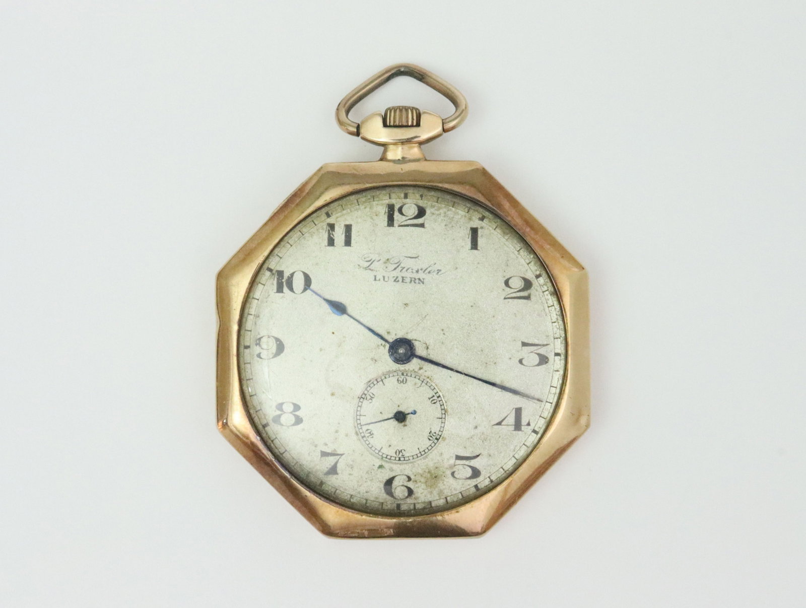 SWISS 14K OPEN FACE POCKET WATCH (1 of 3)