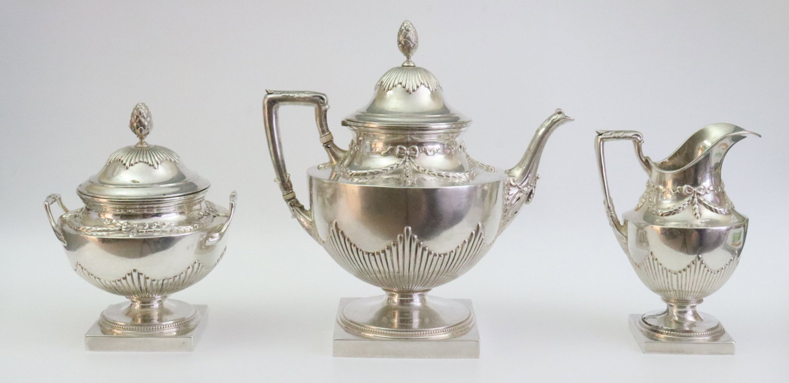 3 PC. GERMAN 800 SILVER TEA SERVICE (1 of 1)