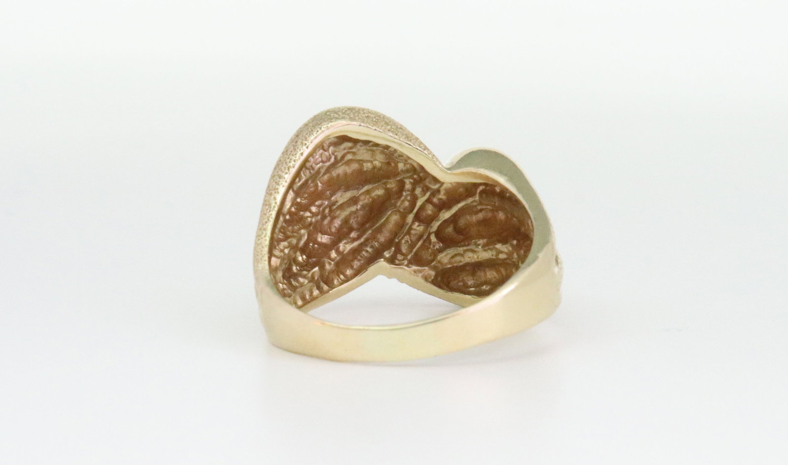 14K GOLD RIBBED DOME RING - 4