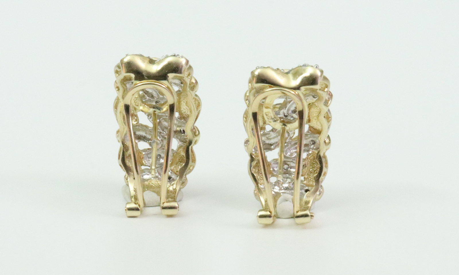 PAIR 14K DIAMOND HUGGIE EARRINGS - 3