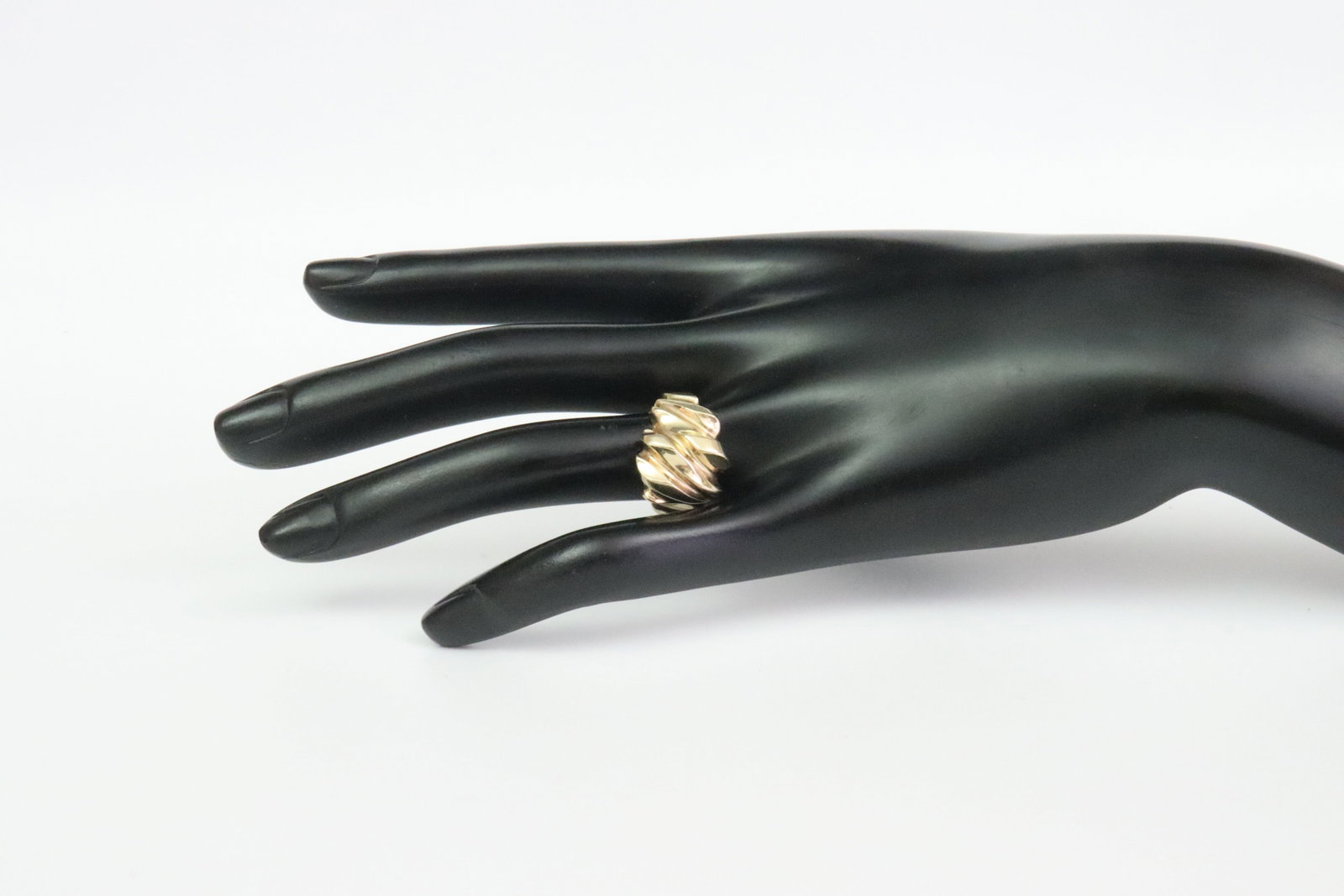 BICOLOR 10K BRUTALIST GOLD RING - 4