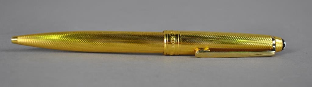 MONTBLANC MEISTERSTUCK GOLD PLATED PEN: working, retractable, Montblanc refill, 5.25in.