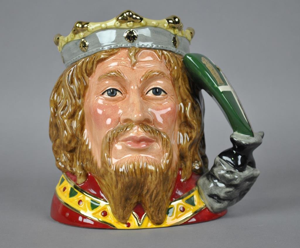 ROYAL DOULTON CHARACTER JUG - KING ARTHUR: modelled by Robert Tabbenor, 1996, Limited Edition #655/1500, with COA, 7in.
