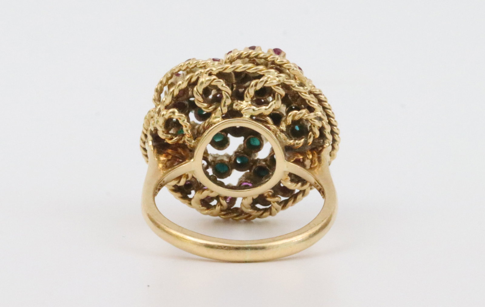 18K RUBY & TURQUOISE CLUSTER RING - 4