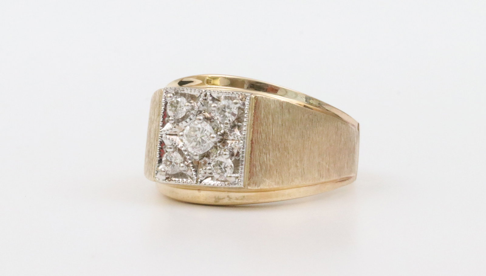 GENTS 14K DIAMOND RING - 2