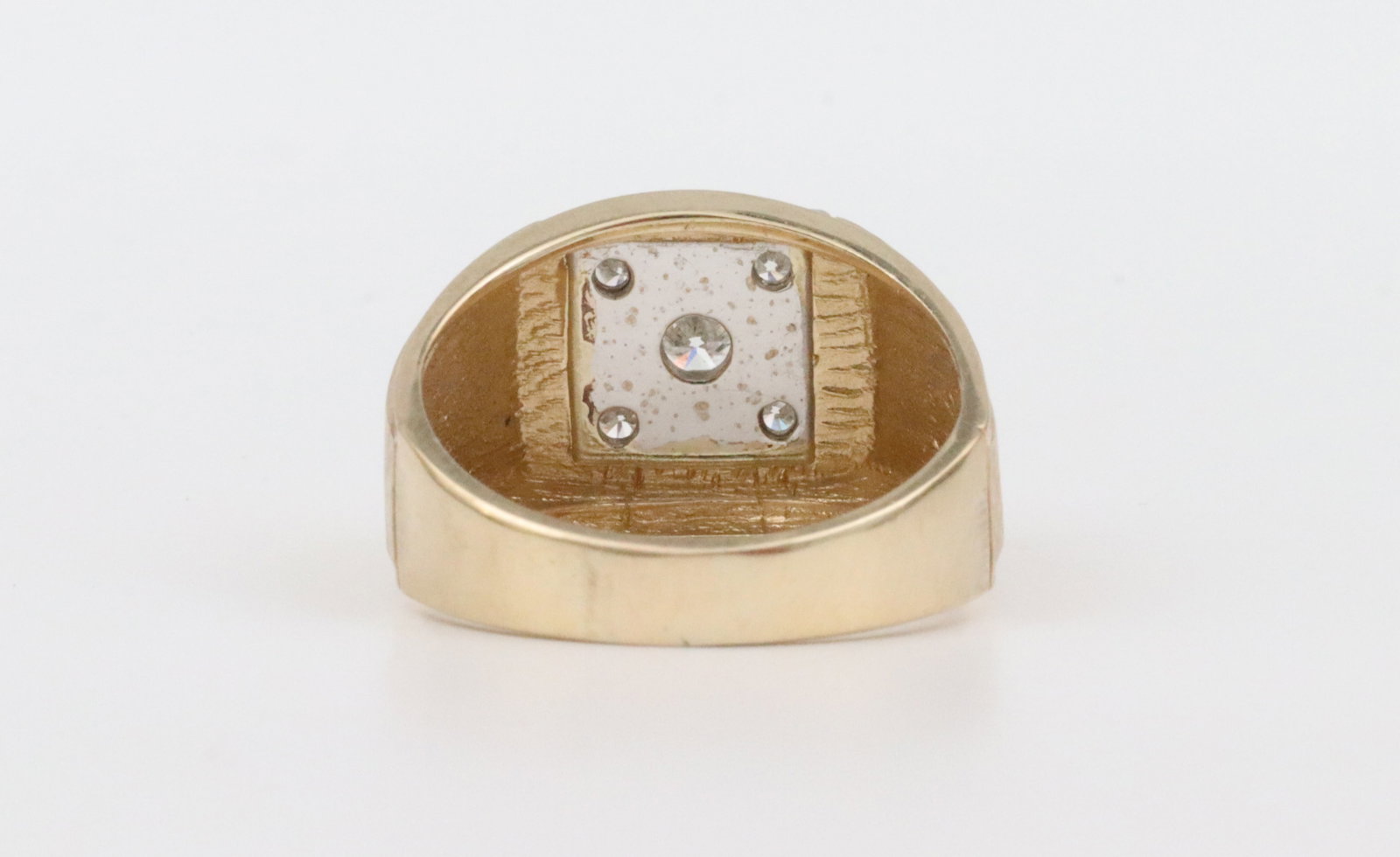 GENTS 14K DIAMOND RING - 4