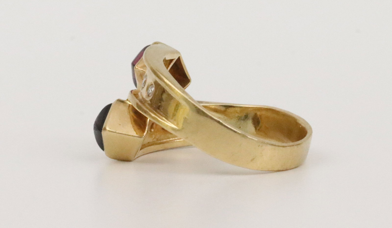 18K MULTI GEMSTONE BYPASS RING - 5