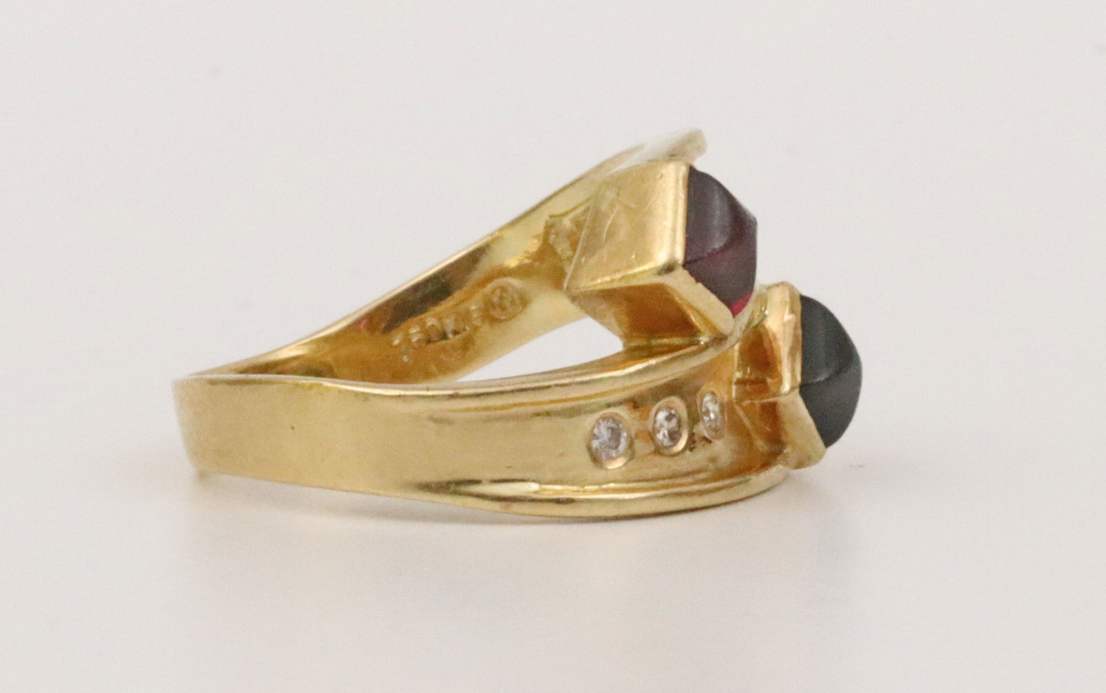 18K MULTI GEMSTONE BYPASS RING - 6