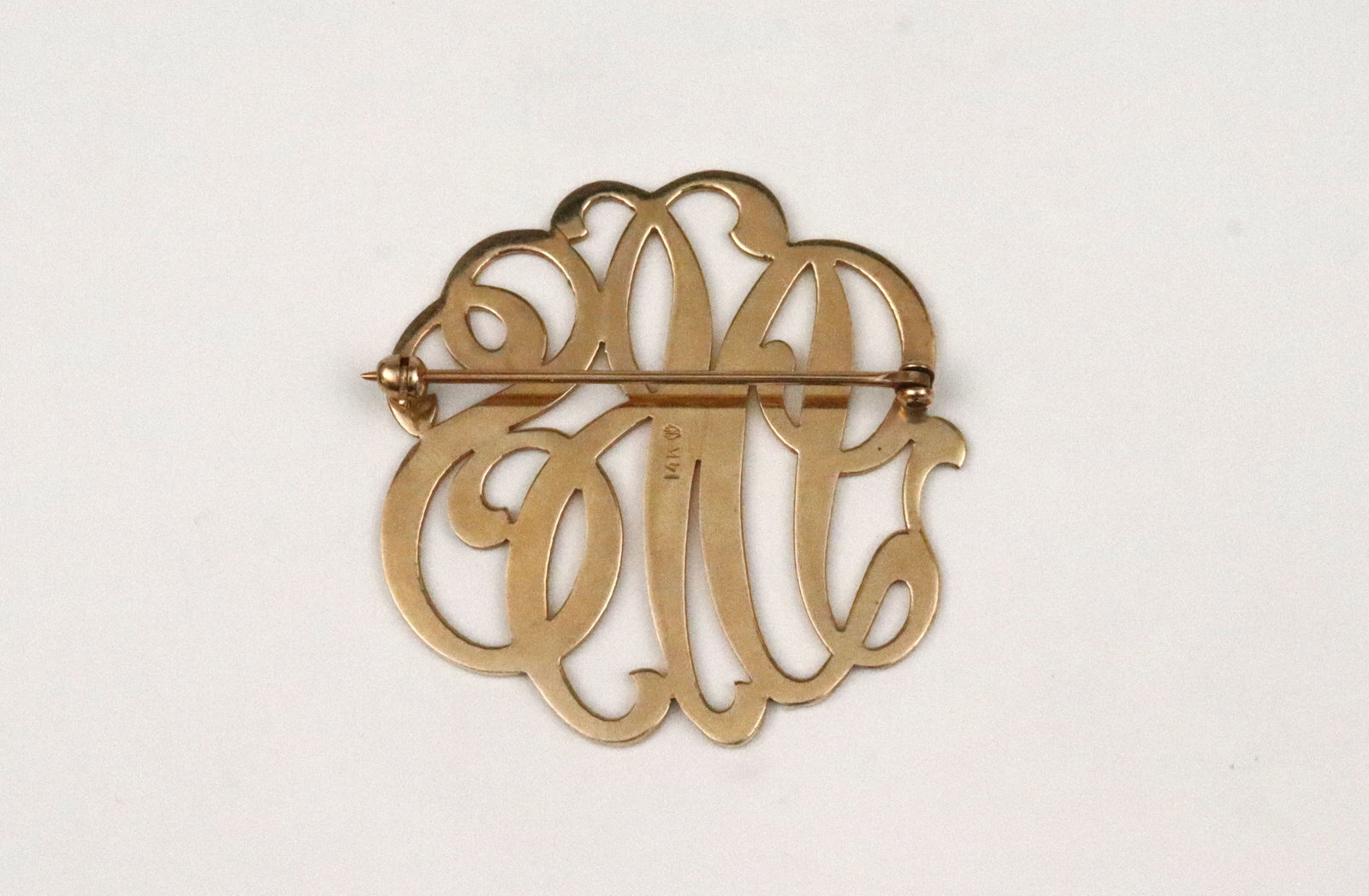 14K MONOGRAM BROOCH - 2