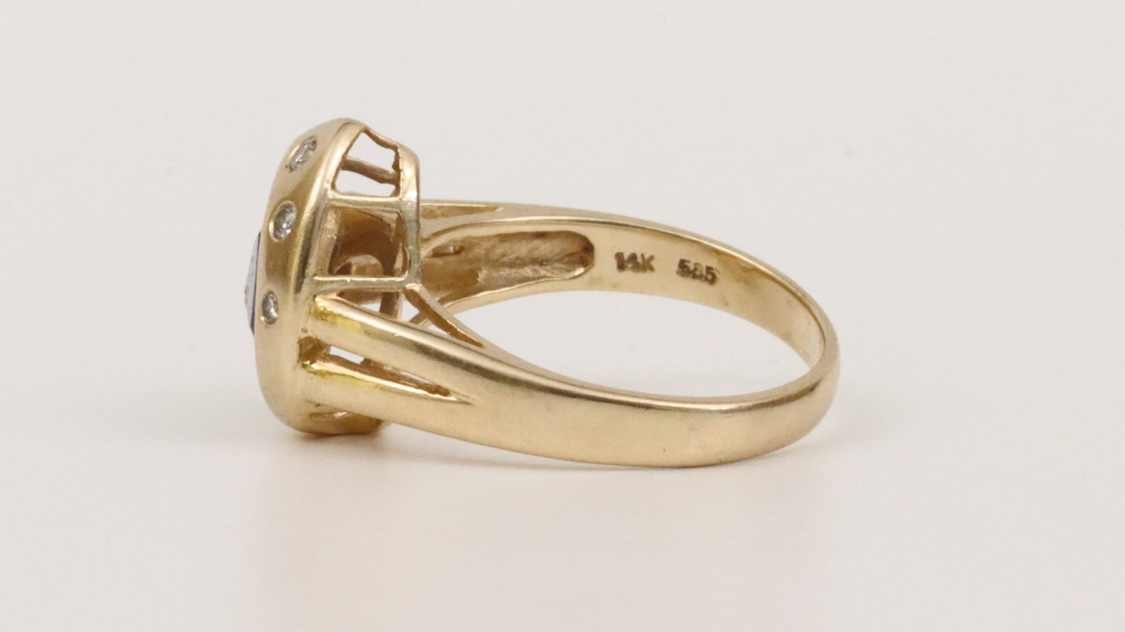 14K MULTI GEMSTONE BYPASS RING - 5