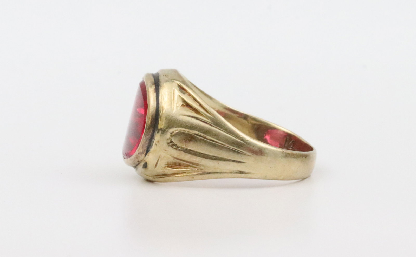 GENTS 14K RUBY RING - 3
