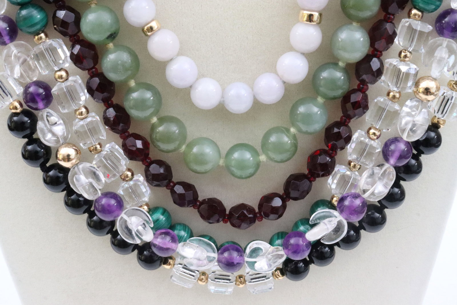 (6) GEMSTONE BEADED NECKLACES - 2