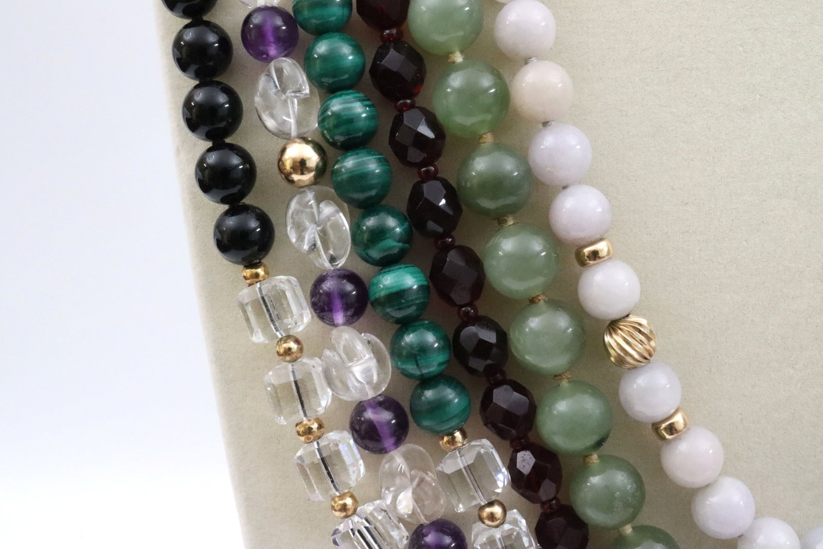 (6) GEMSTONE BEADED NECKLACES - 3