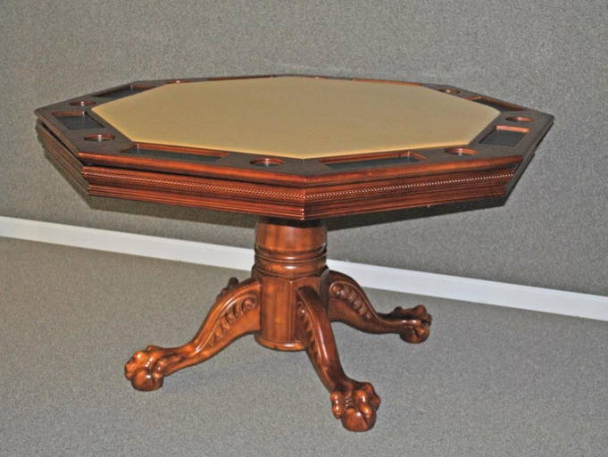 Octagonal Game Table In Cherry Finish